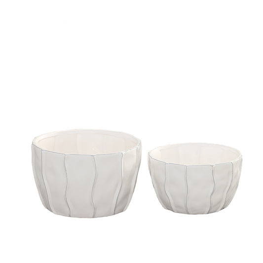 Ceramic Bowl Gloss Finish White-4.25"H
