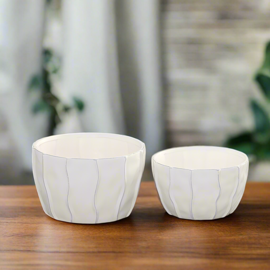 Ceramic Bowl Gloss Finish White-4.25"H