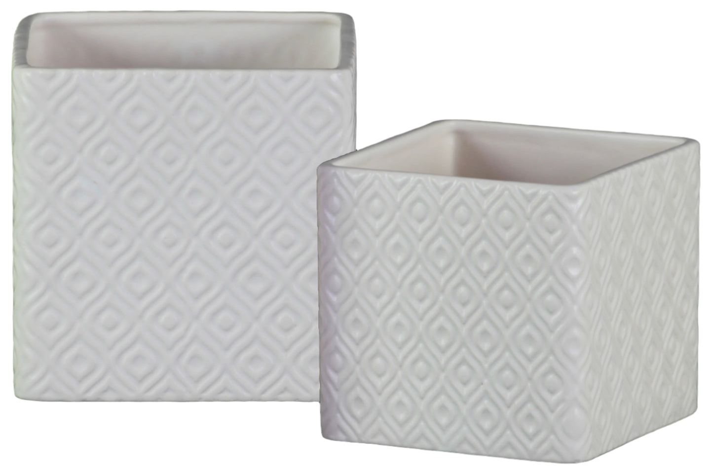 Ceramic Pot Matte Finish White-5.25"H -80