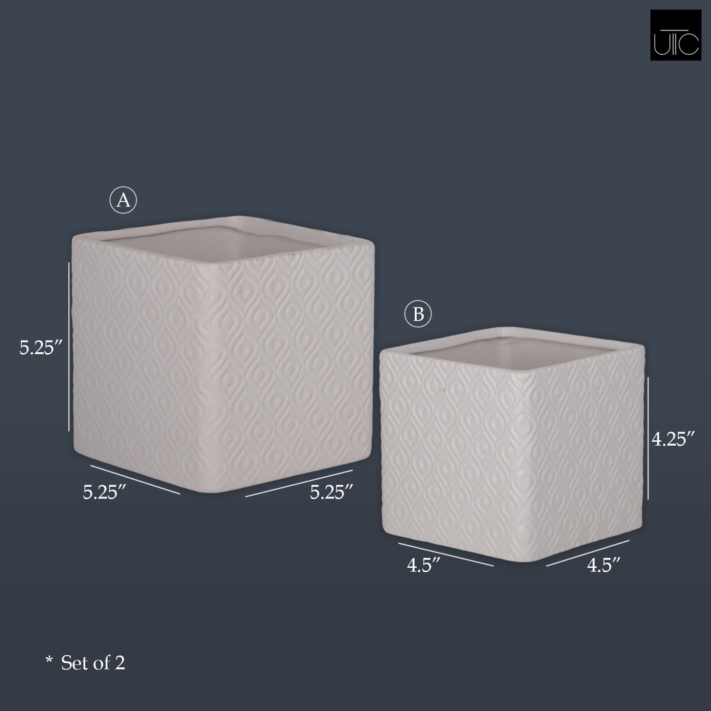 Ceramic Pot Matte Finish White-5.25"H -80