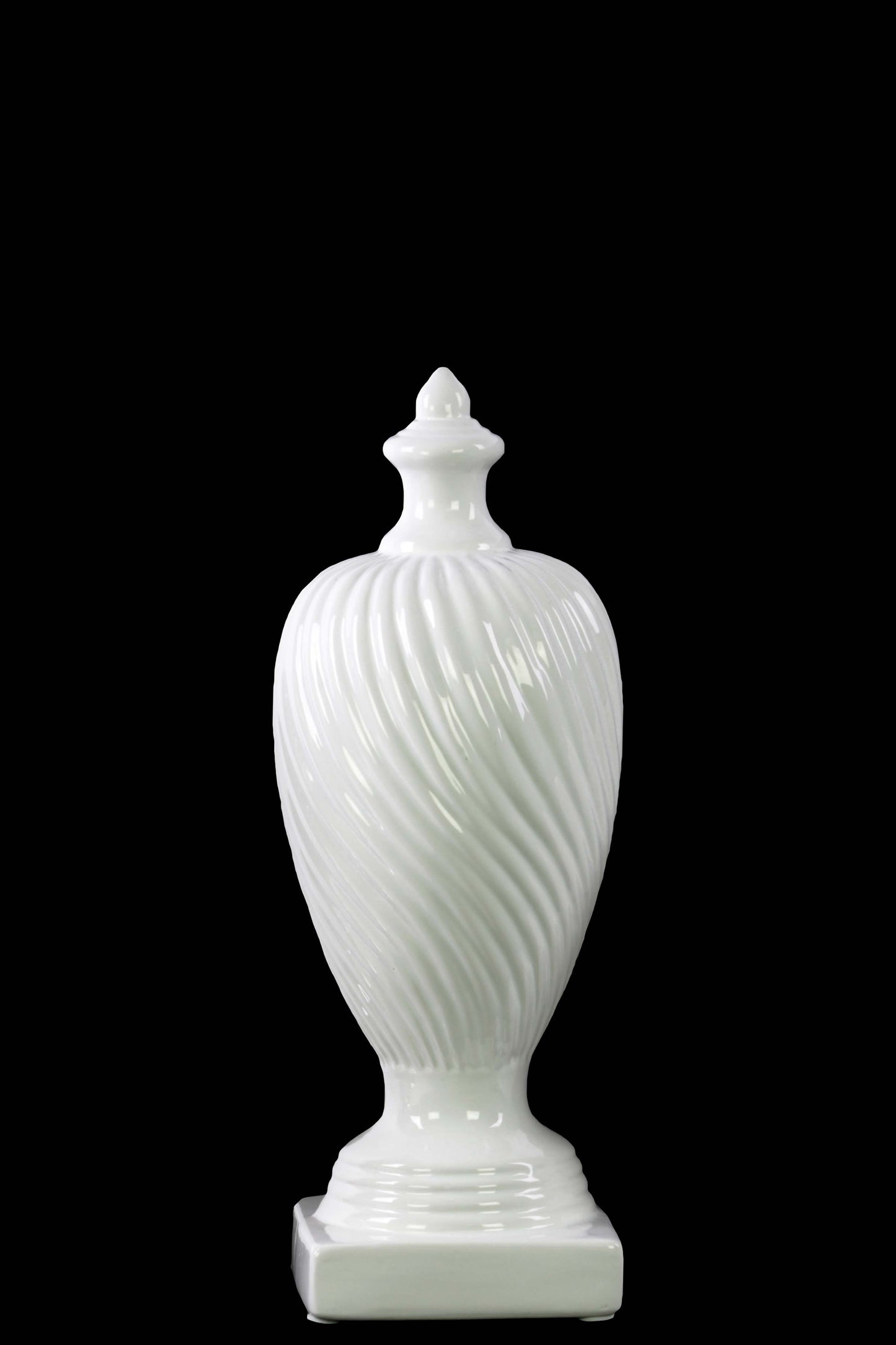 Ceramic Finial Gloss Finish White 11"H