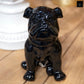 Ceramic Sitting British Bulldog Figurine with Collar Gloss