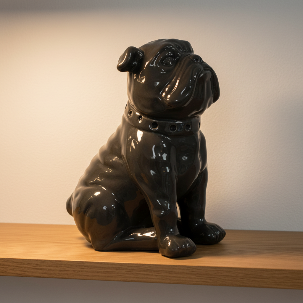 Hudson Glossy Bulldog Figurine