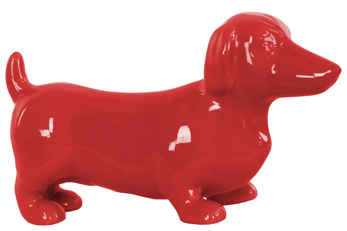 Ceramic Standing Dachshund Dog Figurine Gloss Finish