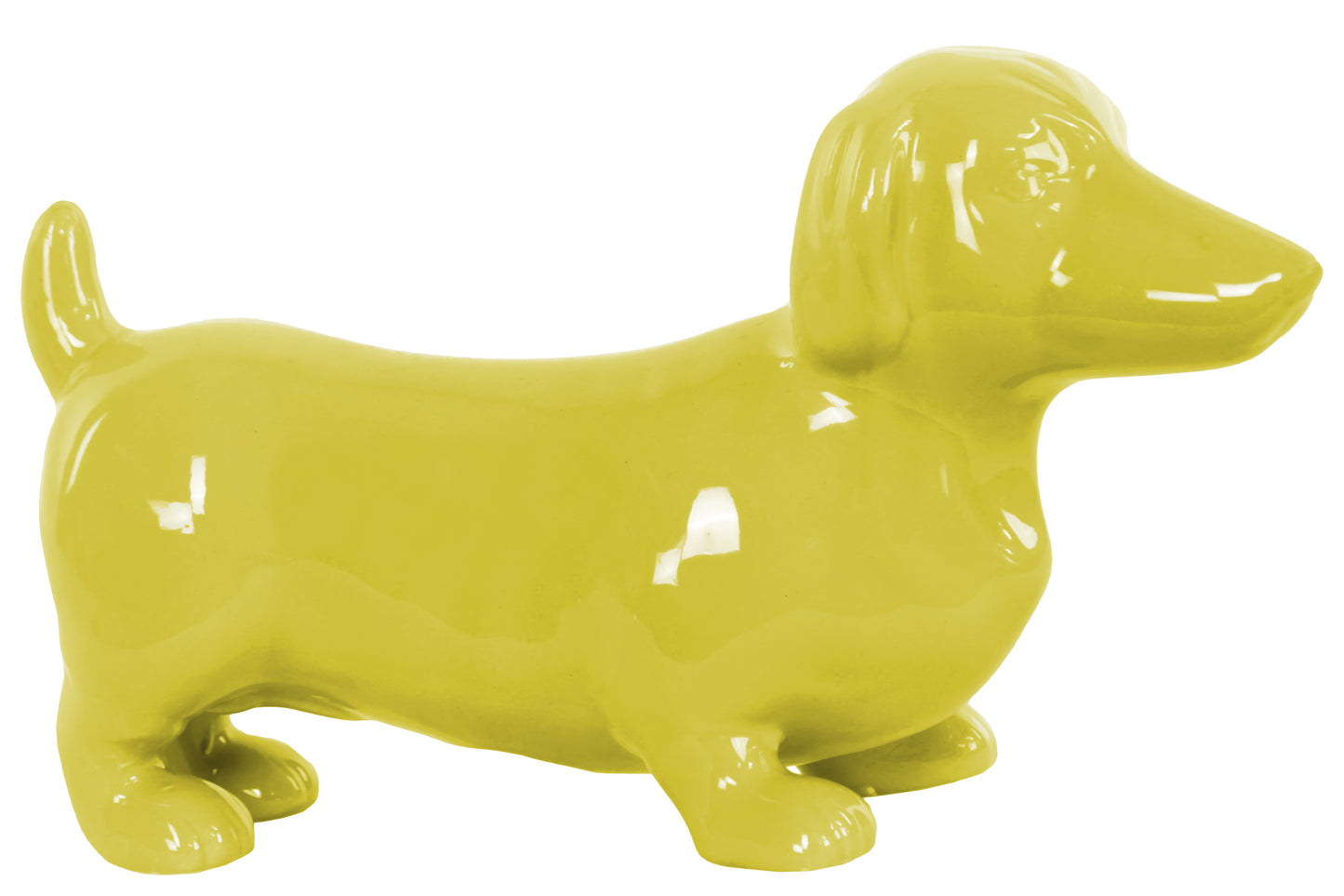 Ceramic Standing Dachshund Dog Figurine Gloss Finish