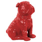 Ceramic Sitting British Bulldog Figurine with Collar Gloss