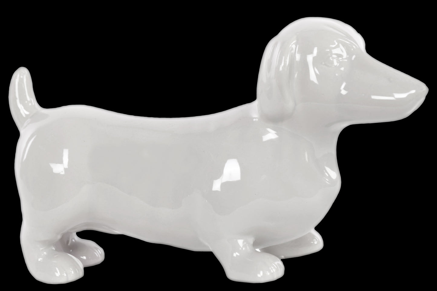 Ceramic Standing Dachshund Dog Figurine Gloss Finish