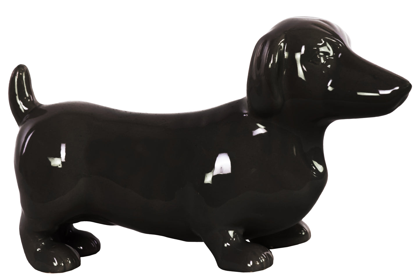 Ceramic Standing Dachshund Dog Figurine Gloss Finish