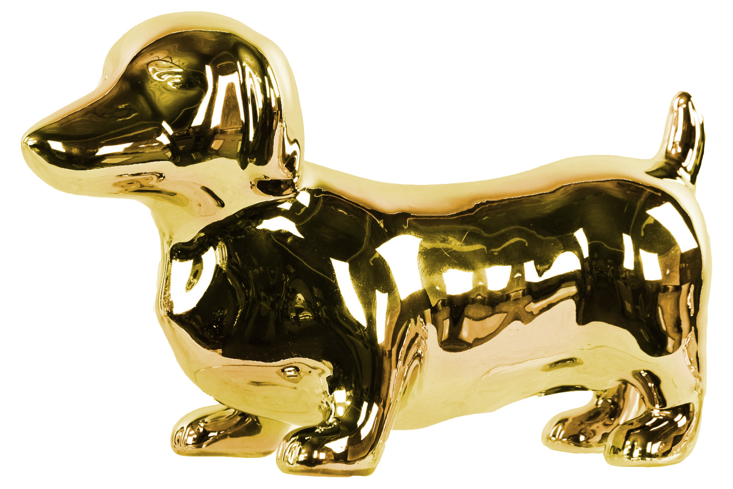 Ceramic Standing Dachshund Dog Figurine Gloss Finish