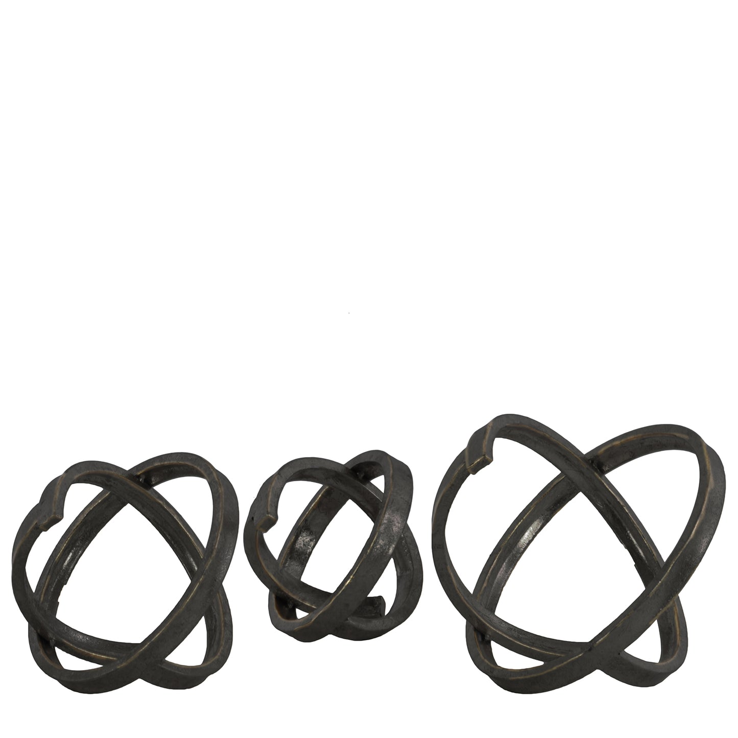 Noss Metal Round Abstract Sculpture (Set of 3)