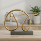 Jaxie Metal Pretzel Abstract Sculpture on Rectangle Base
