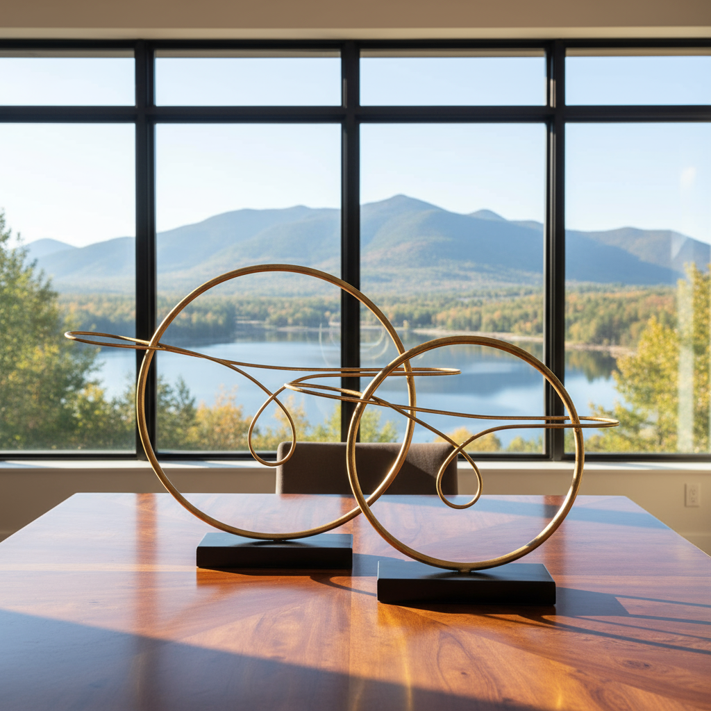 Alyssa Metal Round Table Ornament Set (Set of 2)