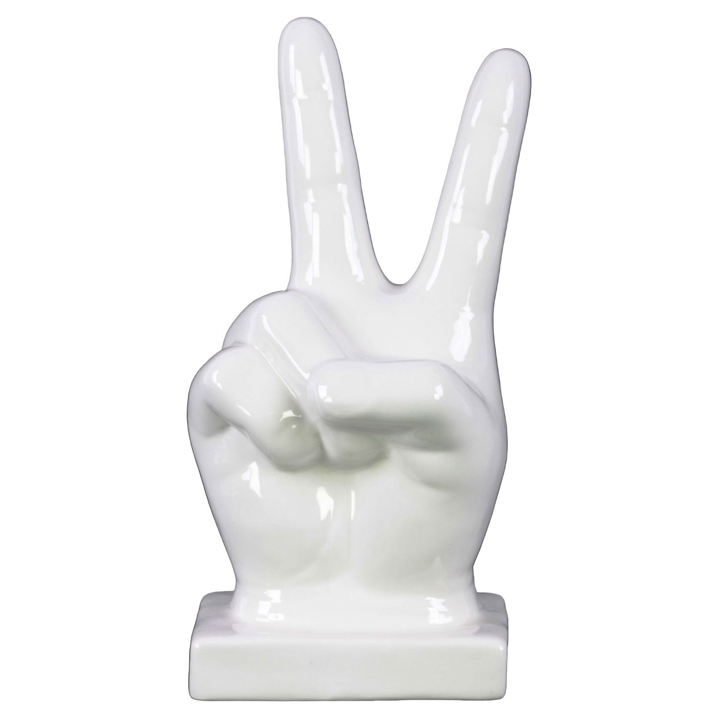 Xylah Ceramic "Peace" Hand Sign Tabletop Décor on Base