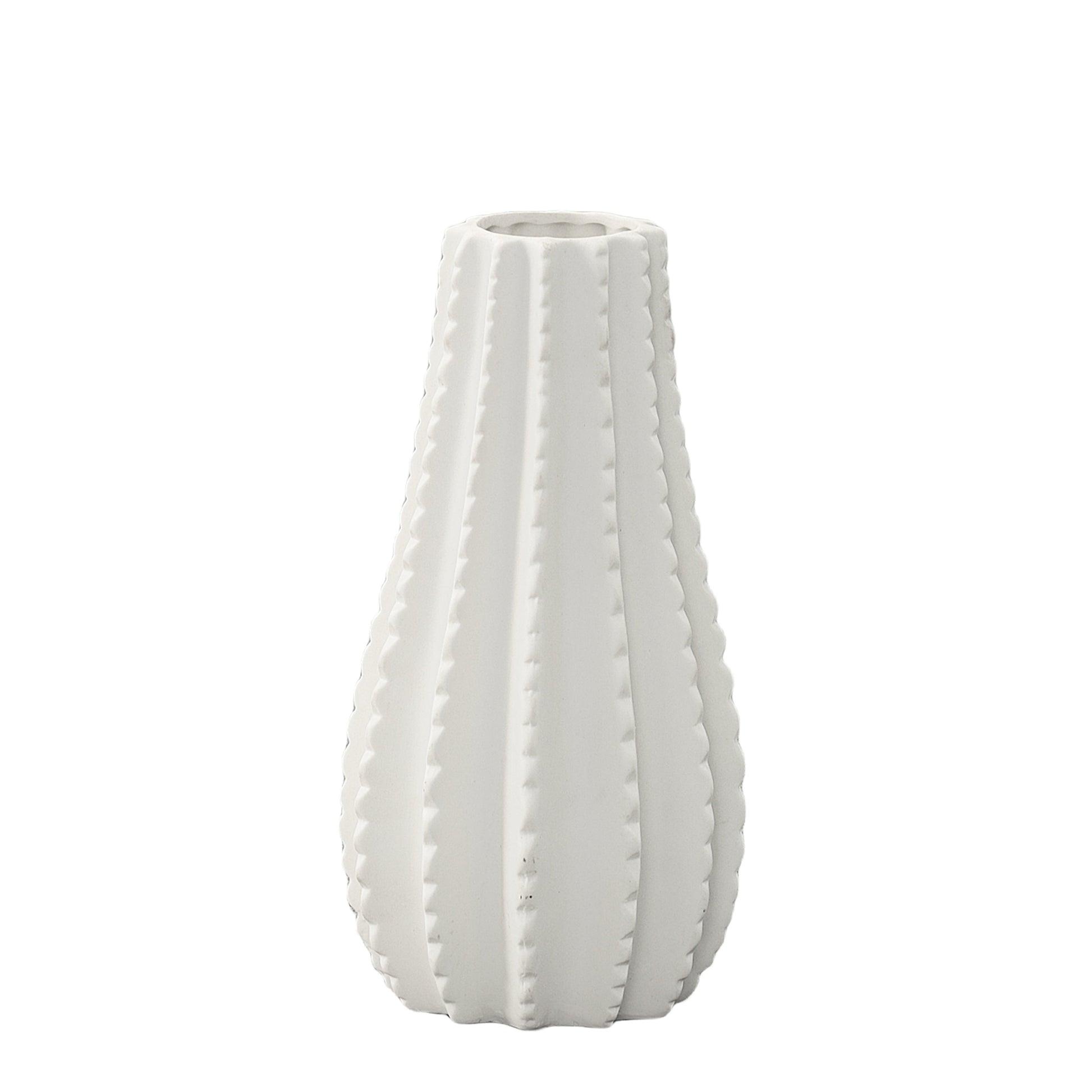 White textured vase on a white background
