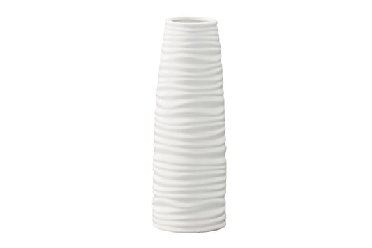Porcelain Round Vase Matte Finish White-12.00"H -300