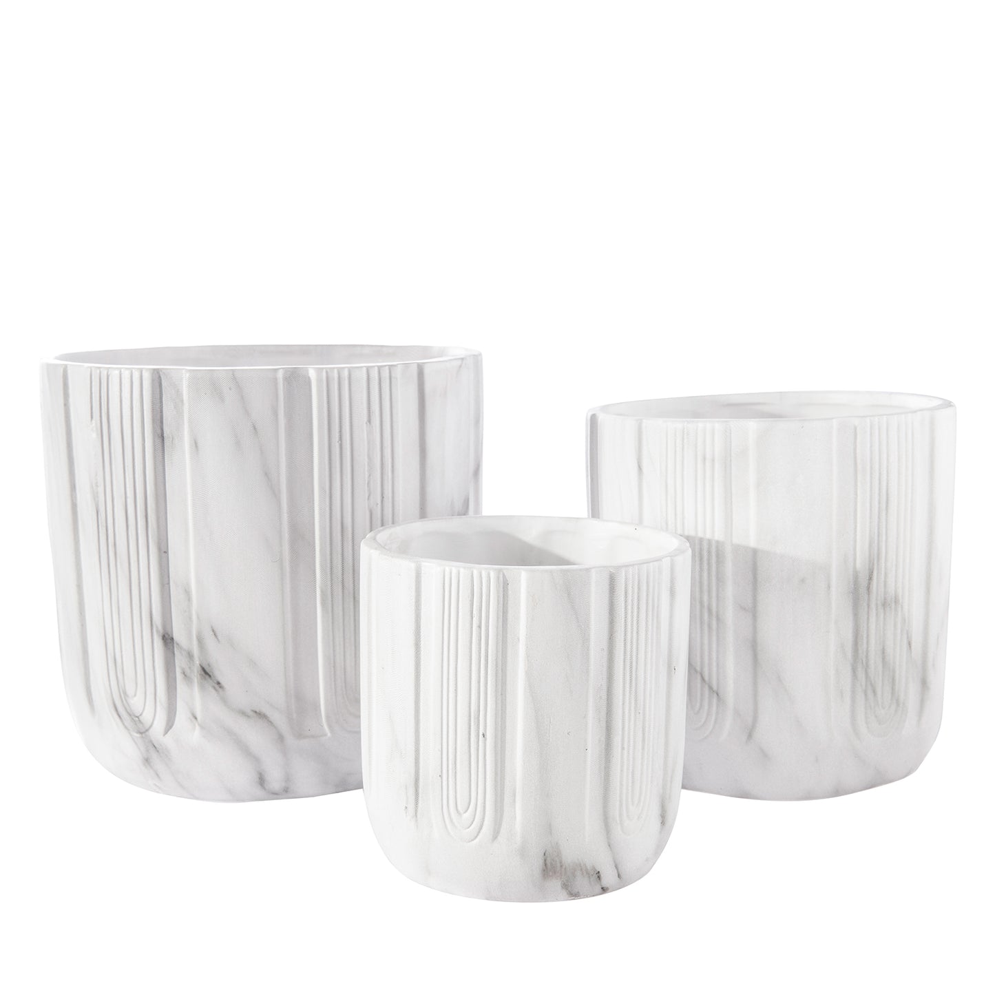 Davina Ceramic Round Planter Set (Set of 3)