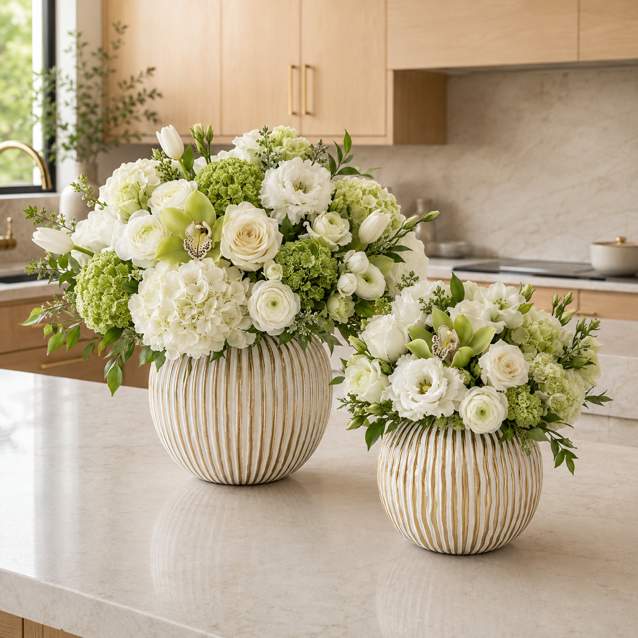 Ziana Ribbed Ovoid Ceramic Vase