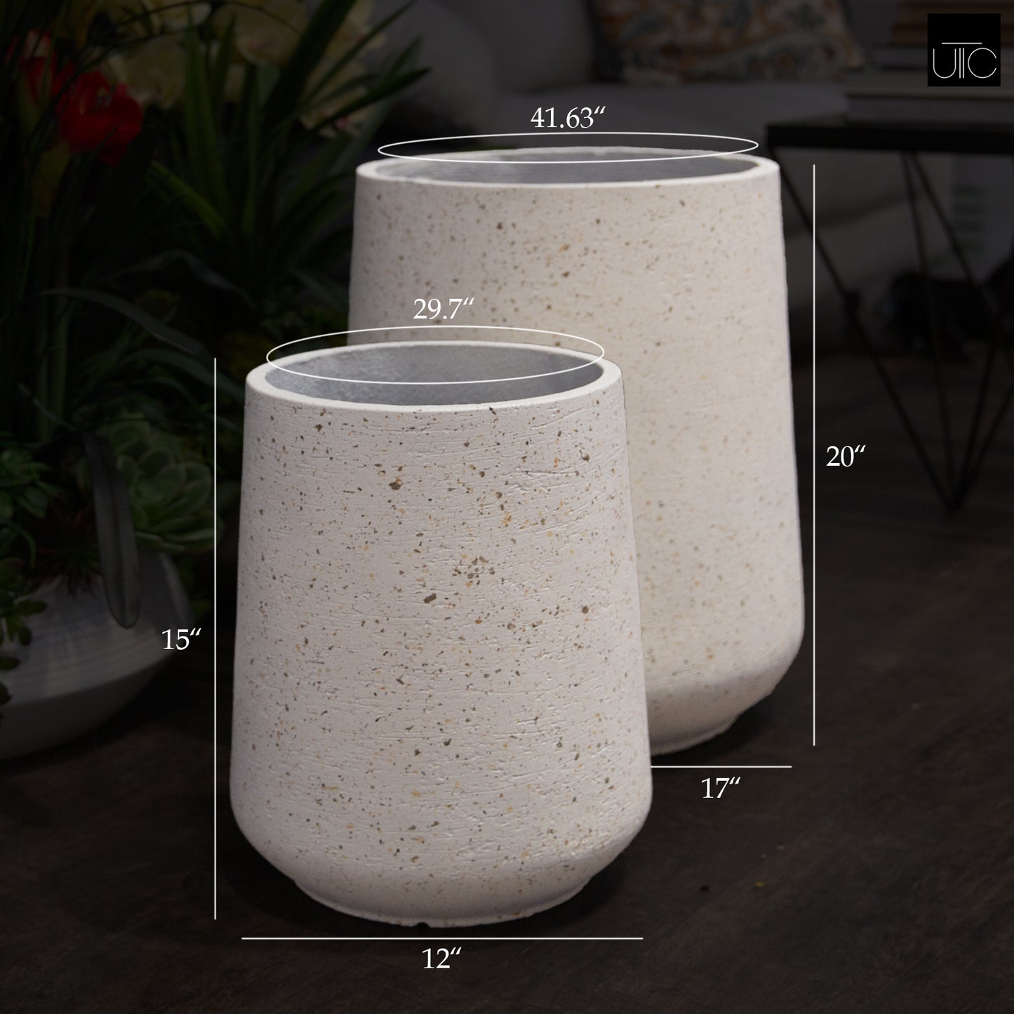 Serelisse Cement Flower Pot (Set of 2)