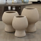 Zoryana Sculpted Stoneware Pot with Pedestal Base