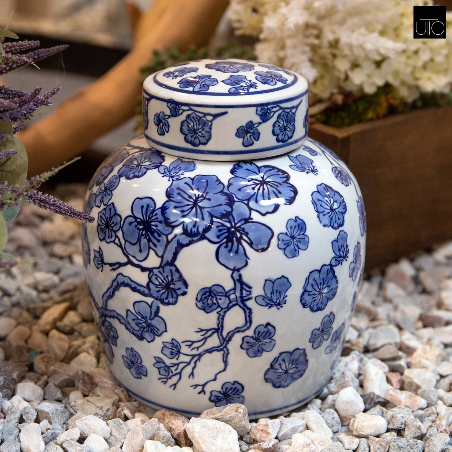 Ellery Ceramic Chinoiserie Ginger Jar