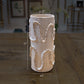 Ceramic Cylinder Vase Finish White And Beige