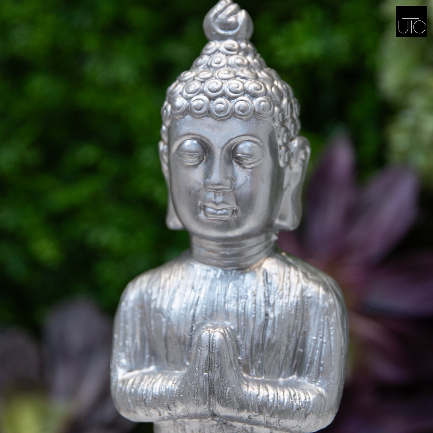 Cement Praying Buddha in Kneeling Position Painted Finish