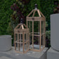 Thorne Window Pane Wood Lanterns (Set of 2)