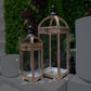 Roystan Glass Frame Wood Lanterns (Set of 2)
