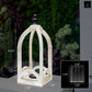 Mavis Beaded Edge Wood Lantern
