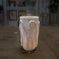 Ceramic Cylinder Vase Finish White And Beige