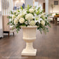 Fiberglass Pot with Antique-Style Urn Silhouette Beige