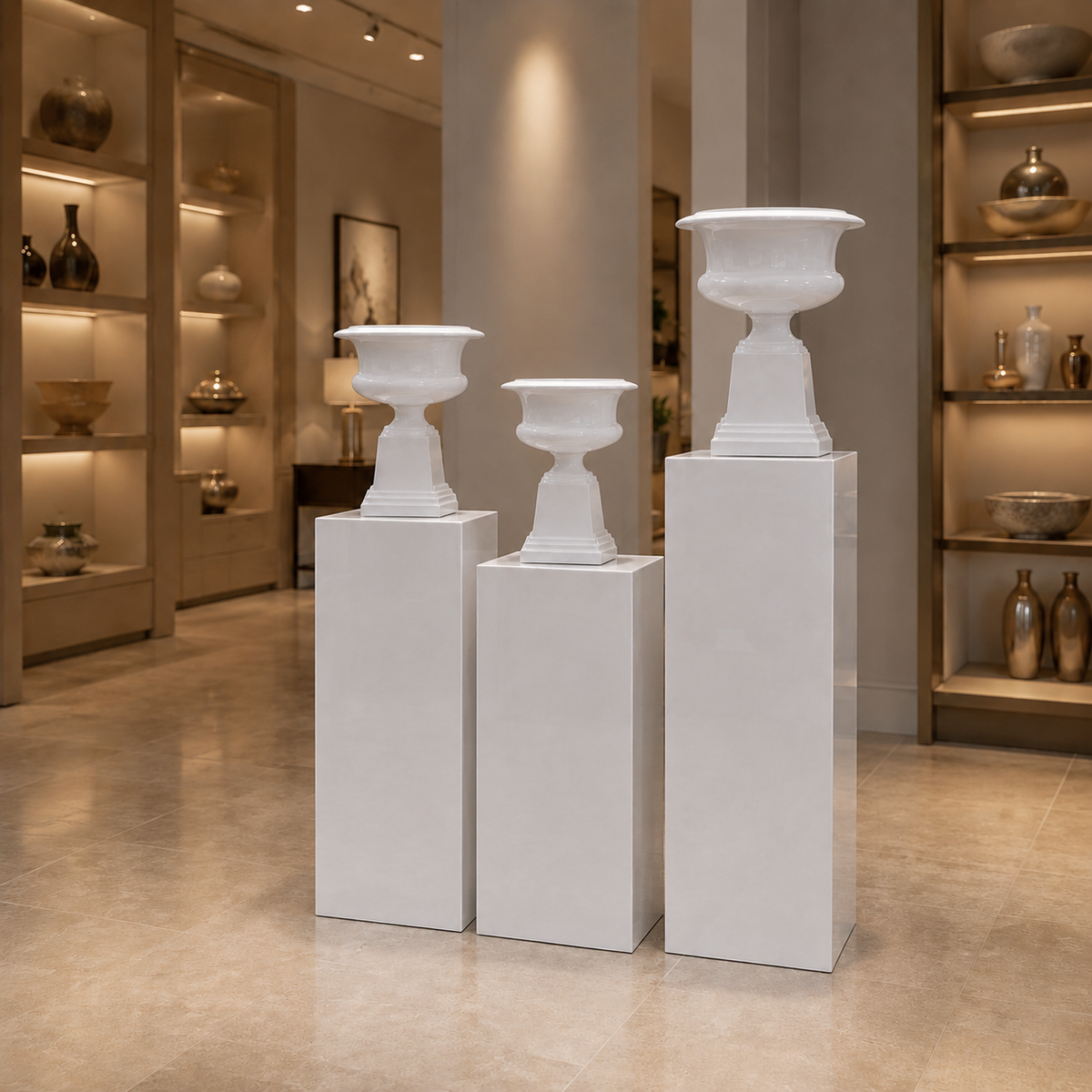 Rune Modern Fiberglass Display Pedestal Column