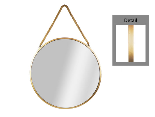 Metal Round Wall Mirror  Metallic Finish