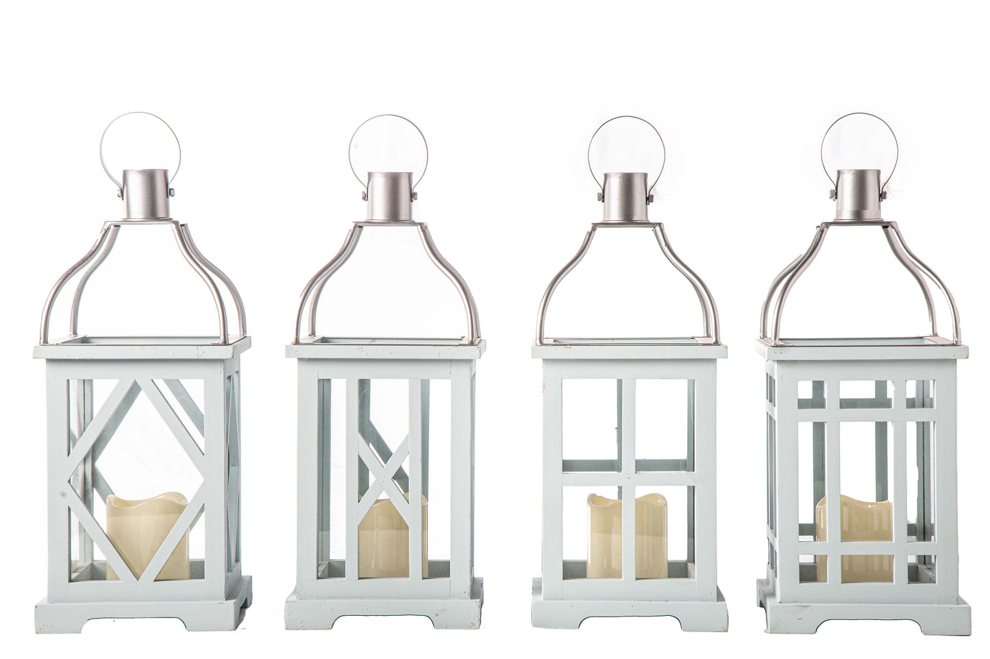 Wood Square Lantern Natural Finish