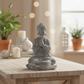 Eliana Cement Meditating Buddha Figurine with Candle Holder