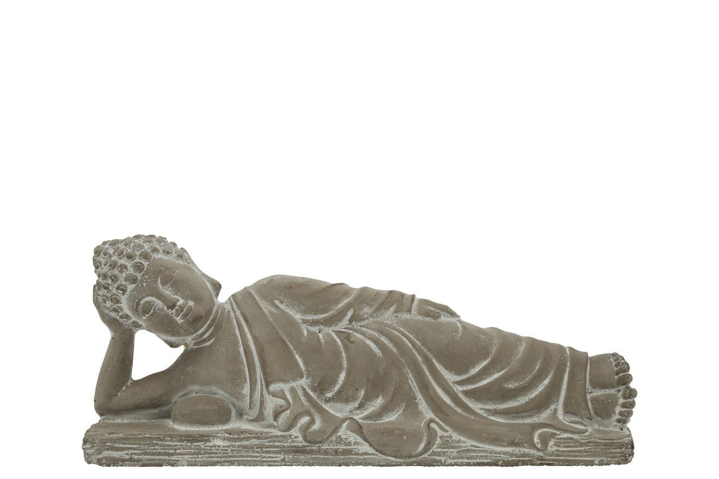 Cement Lying Buddha Natural Finish Gray-5.50"H