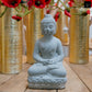 Cement Sitting Buddha Finish Gray 12.00"H