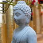 Cement Sitting Buddha Finish Gray 12.00"H