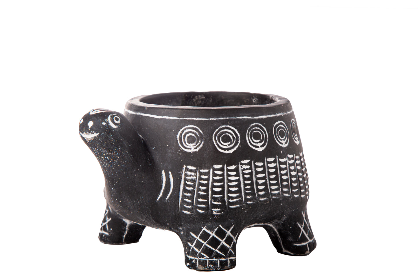 Terracotta Stand Turtle Pot Washed Concrete Finish