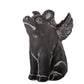 Cement Sitting Winged Piglet Figurine Washed Concrete Finish