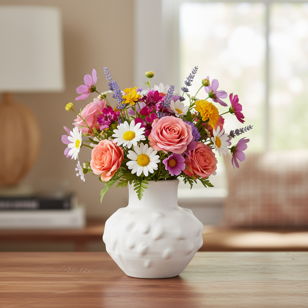 Ginny Ceramic Round Vase