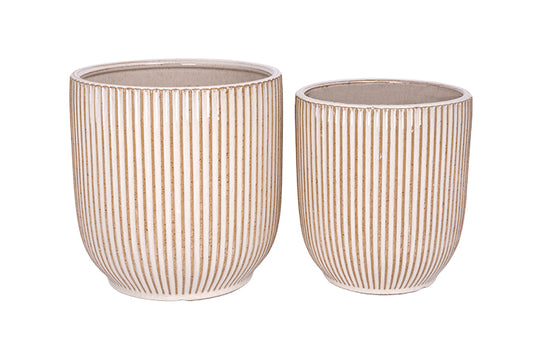 Ceramic Planter Set of Two Gray