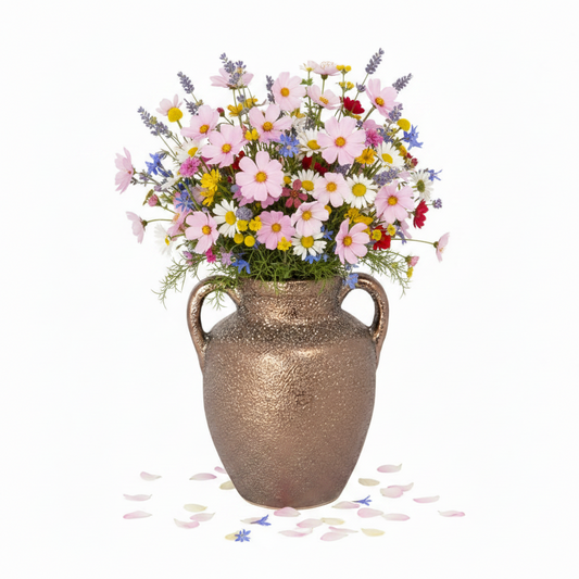 Finja Ceramic Amphora Vase with Lava Texture