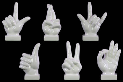 Ceramic Hand Sculpture Gloss Finish 8.5"H