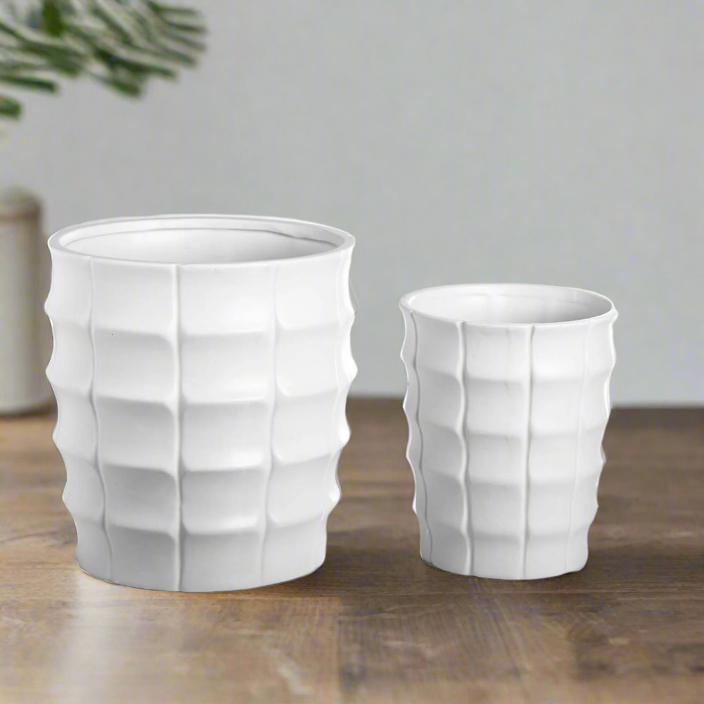Cevora Ceramic Round Pot (Set of 2)