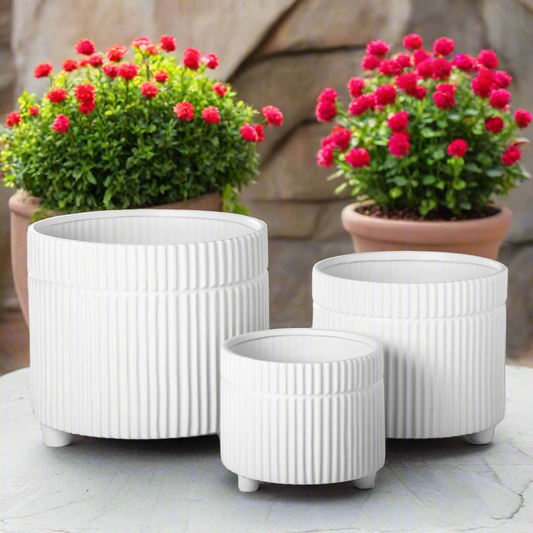 Luvira Geometric Column Tripod Planter Set (Set of 3)