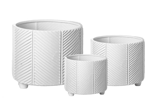 Ceramic Round Pot Matte Finish White-10.25"H -195