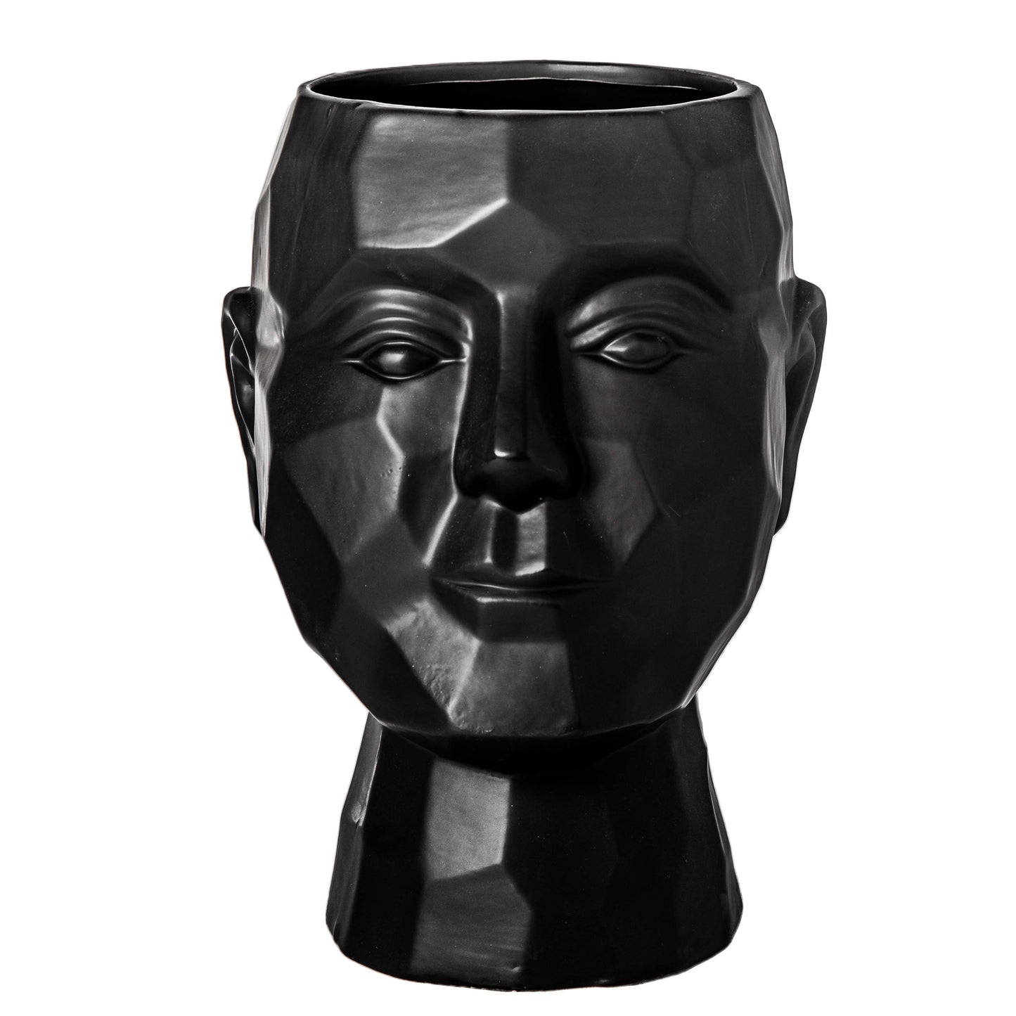 Ceramic Man's Head Pot Matte Finish