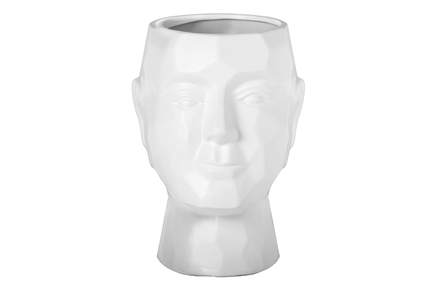 Ceramic Man's Head Pot Matte Finish