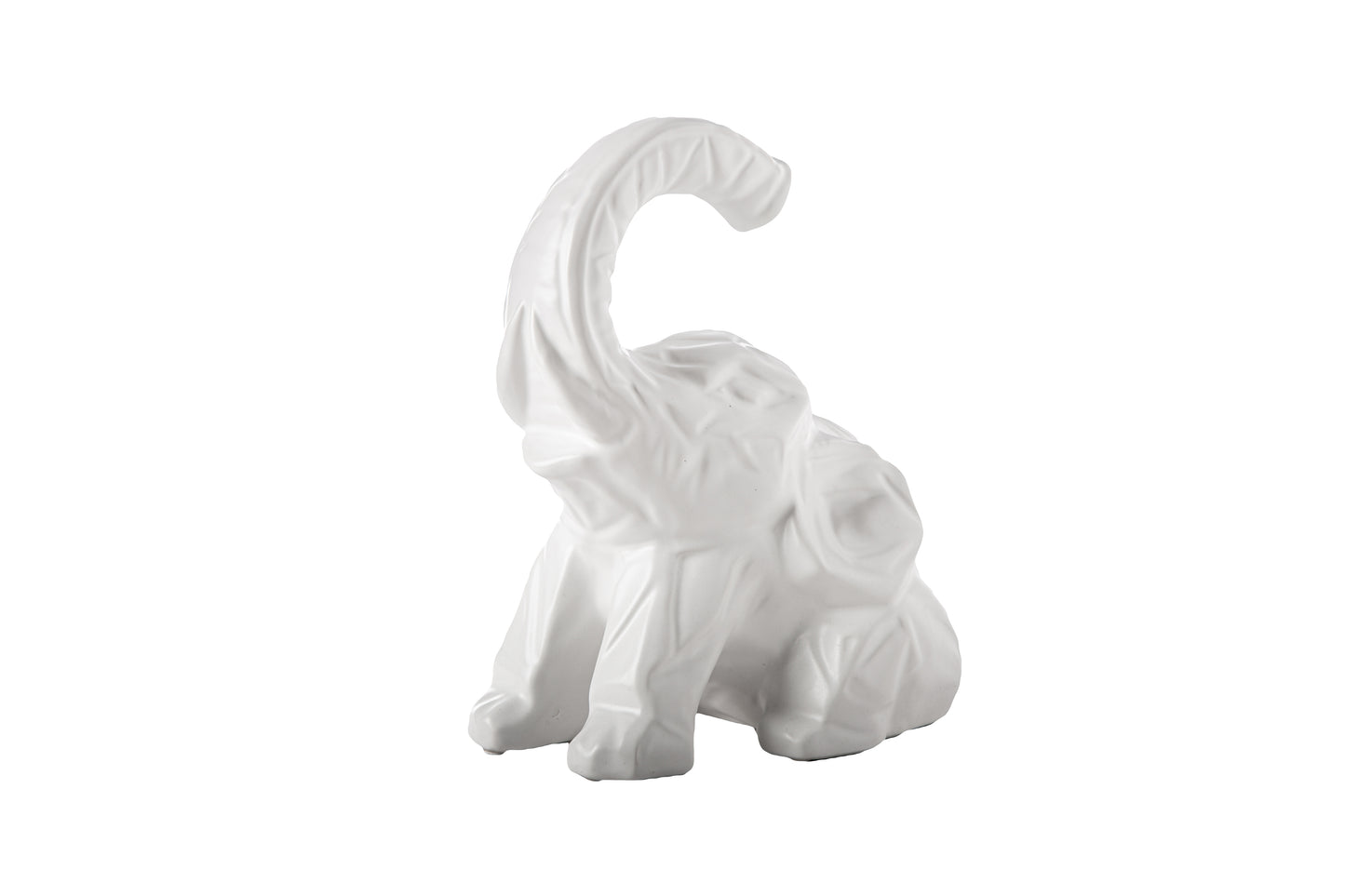 Ceramic Sitting Elephant Figurine Shiny Finish
